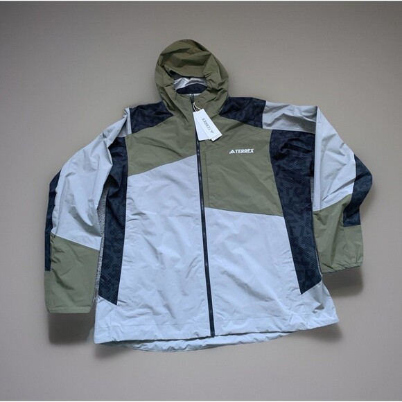 Adidas Men Terrex Xperior Hybrid Rain RDY Hiking Jacket IW8876 Size XXL NWT